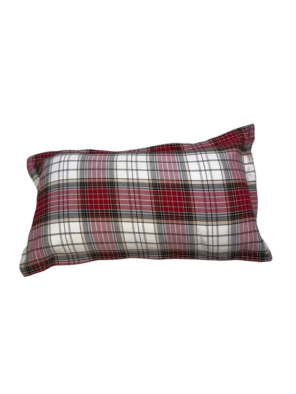 Lauren Ralph Lauren Tartan Plaid Cotton Lumbar Pillow Down Filled 27” x 16” NWOT